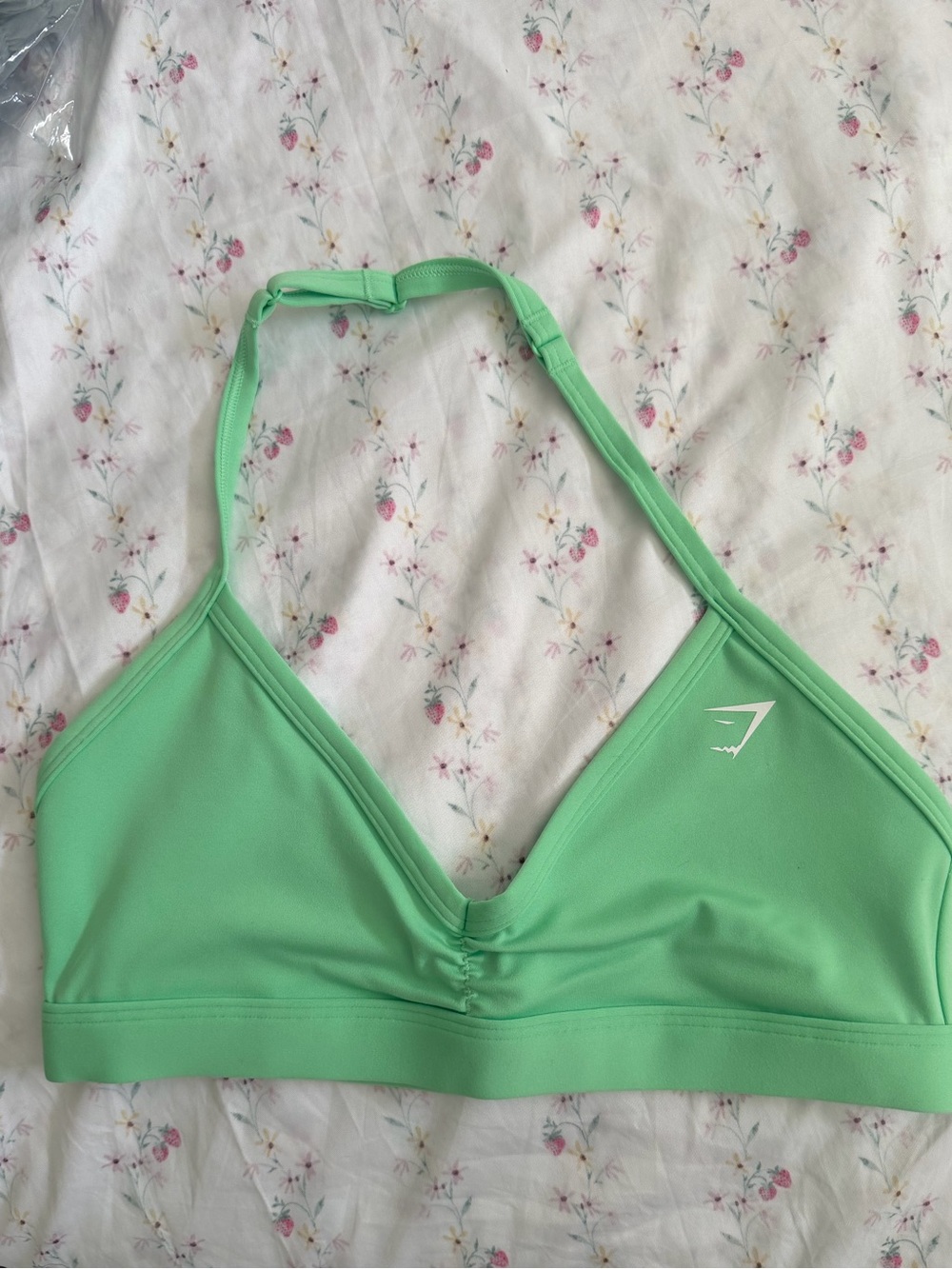 Gymshark Light Green Halter-Style Sports Bra